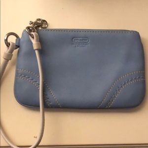 baby blue coach clutch